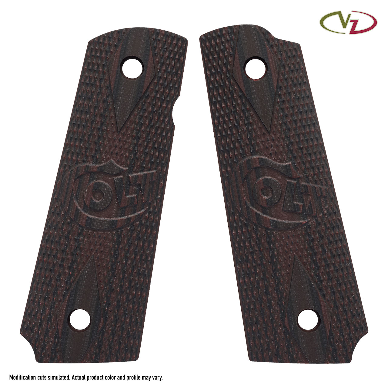 VZ GRIPS 1911系グリップ ダブルダイヤモンド コルトロゴ ブラック