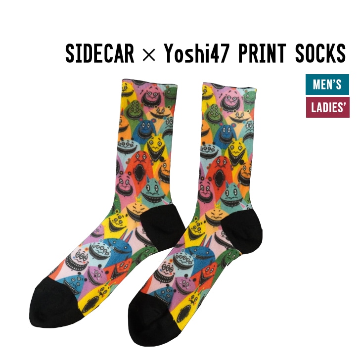 SIDECAR × Yoshi47 PRINT SOCKS