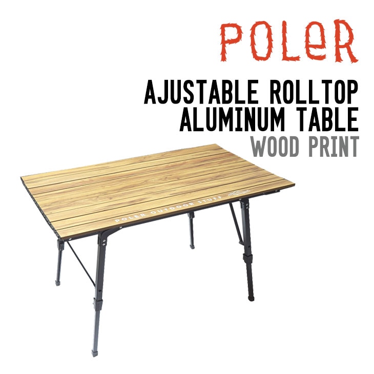 AJUSTABLE ROLLTOP ALUMINUM TABLE