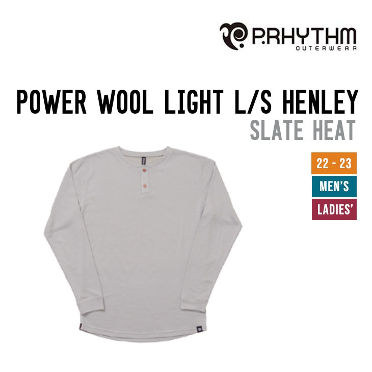 POWER WOOL LIGHT L/S HENLEY