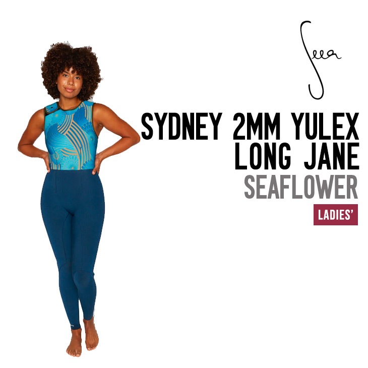 新品Seea Sydney 2mm Yulex Long Jane ロンジョン Sydney 2mm Yulex Long Jane - Black/Blue - Seea