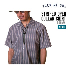 STRIPED OPEN COLLAR SHIRT