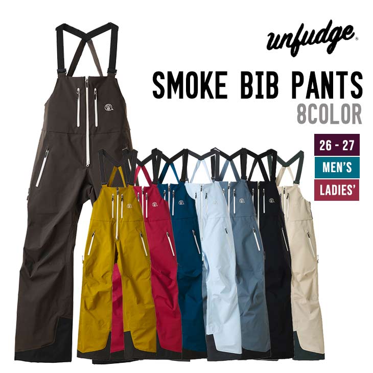 unfudge アンファッジ  26-27 SMOKE BIB PANTS SLIM FIT スノーボード ウェア メンズ レディース