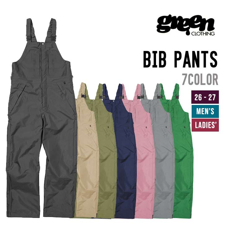 GREEN CLOTHING グリーンクロージング 26-27 BIB PANTS スノーボード  ウェア ビブパンツ