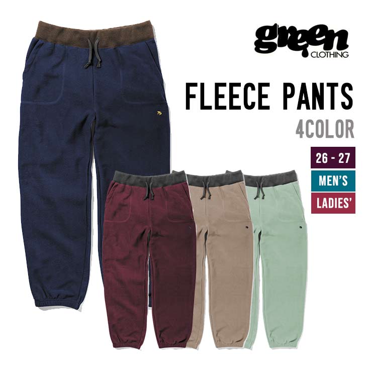 GREEN CLOTHING グリーンクロージング 26-27 FLEECE PANTS スノーボード インナー 