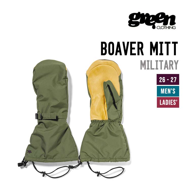 GREEN CLOTHING グリーンクロージング 26-27 BOAVER MITT スノーボード グローブ  