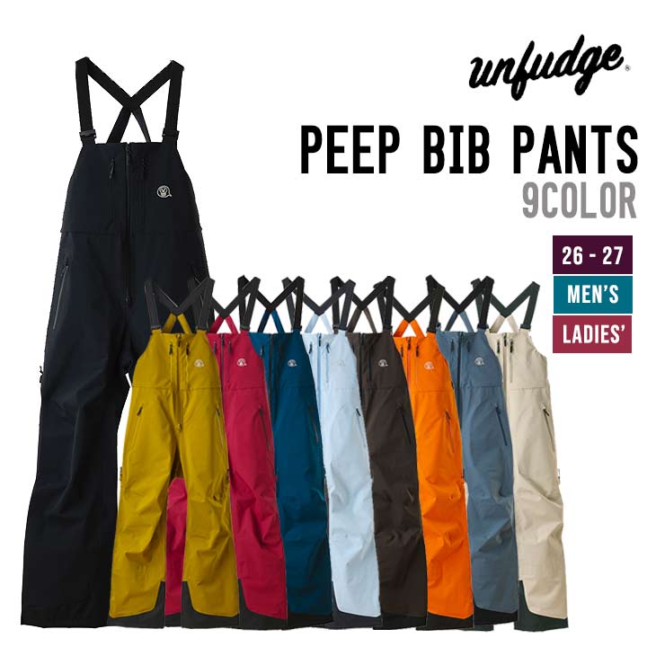 unfudge アンファッジ  26-27 PEEP BIB PANTS STANDARD FIT スノーボード ウェア メンズ レディース