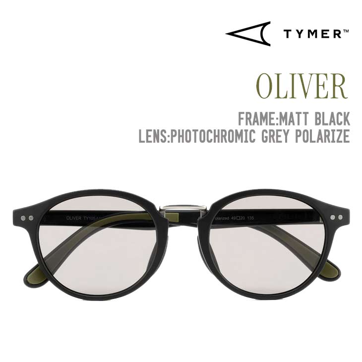 TYMER タイマー OLIVER オリバー サングラス Matt Black Photocoromic Grey Polarize