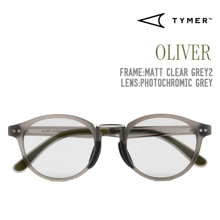 TYMER タイマー OLIVER オリバー サングラス Matt Clear Grey2 Photochromic Grey TY105-MG2-PGY
