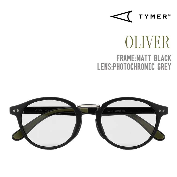 TYMER タイマー OLIVER サングラス Matt Black Photochromic Grey TY105-MBK-PGY