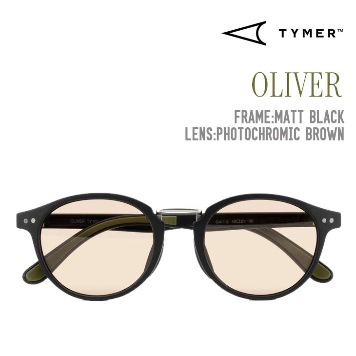 TYMER タイマー OLIVER サングラス Matt Black Photochromic Brown TY105-MBK-PBR