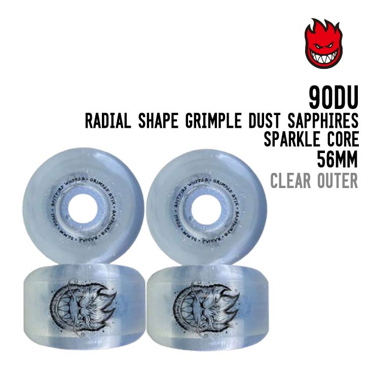 SPITFIRE スピットファイアー  90DU RADIAL SHAPE GRIMPLE DUST SAPPHIRES - SPARKLE CORE ウィール スケボー 56mm