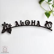 表札 ステンレス ハワイアンテイストのおしゃれなデザインバーから選べるステンレス切り文字表札 350mm MiBAE The Ohana