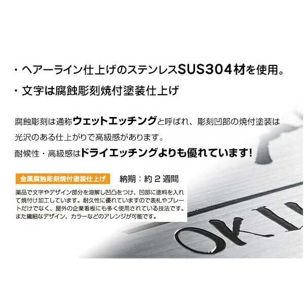 表札 ステンレス 門柱 ファノーバ対応ステンレス表札 SS-FN-01 三協アルミ