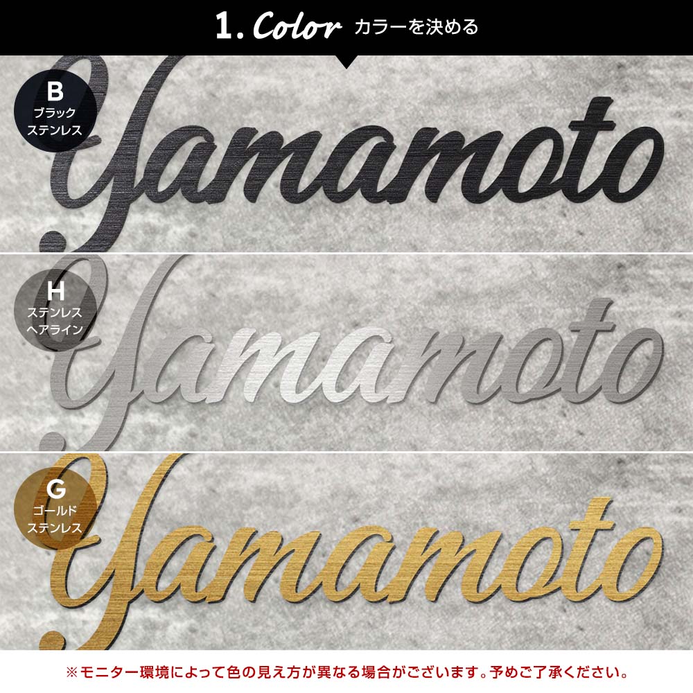表札 ステンレス 簡単！貼る切り文字 Stainthy（ステンシィ）ゴールド 門柱 オスポール YKKap シンプレオ
