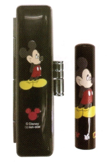 かわいい印鑑 ディズニー ミッキーマウス印鑑 ブラック 12mm 印鑑ケース付き キャラクター印鑑 かわいい印鑑 はんこやさん 夢翔菱 Yumetobishi