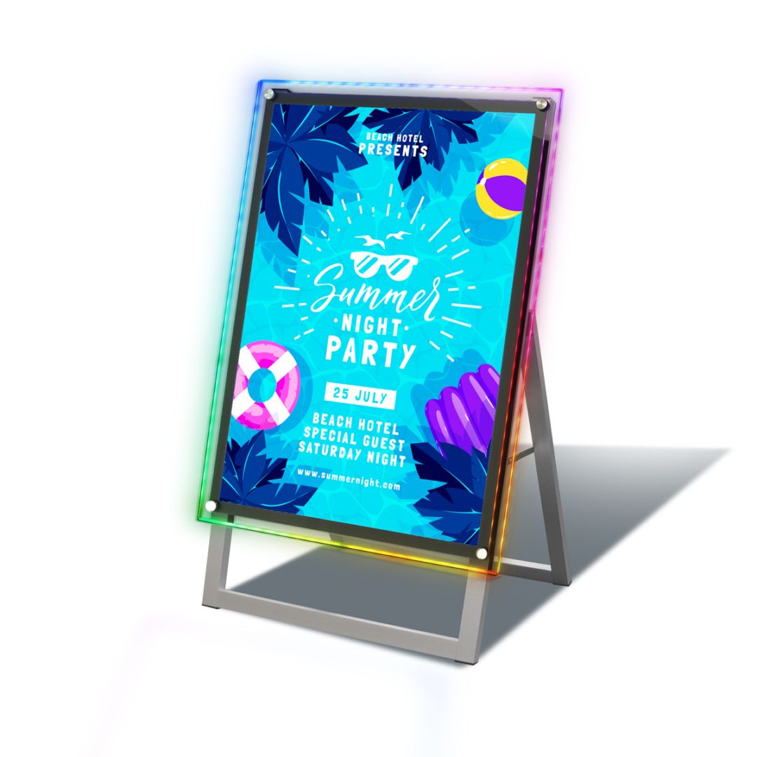 A型LEDイルミネーションスタンド。LEDの輝きで 会場や店舗を美しく装飾