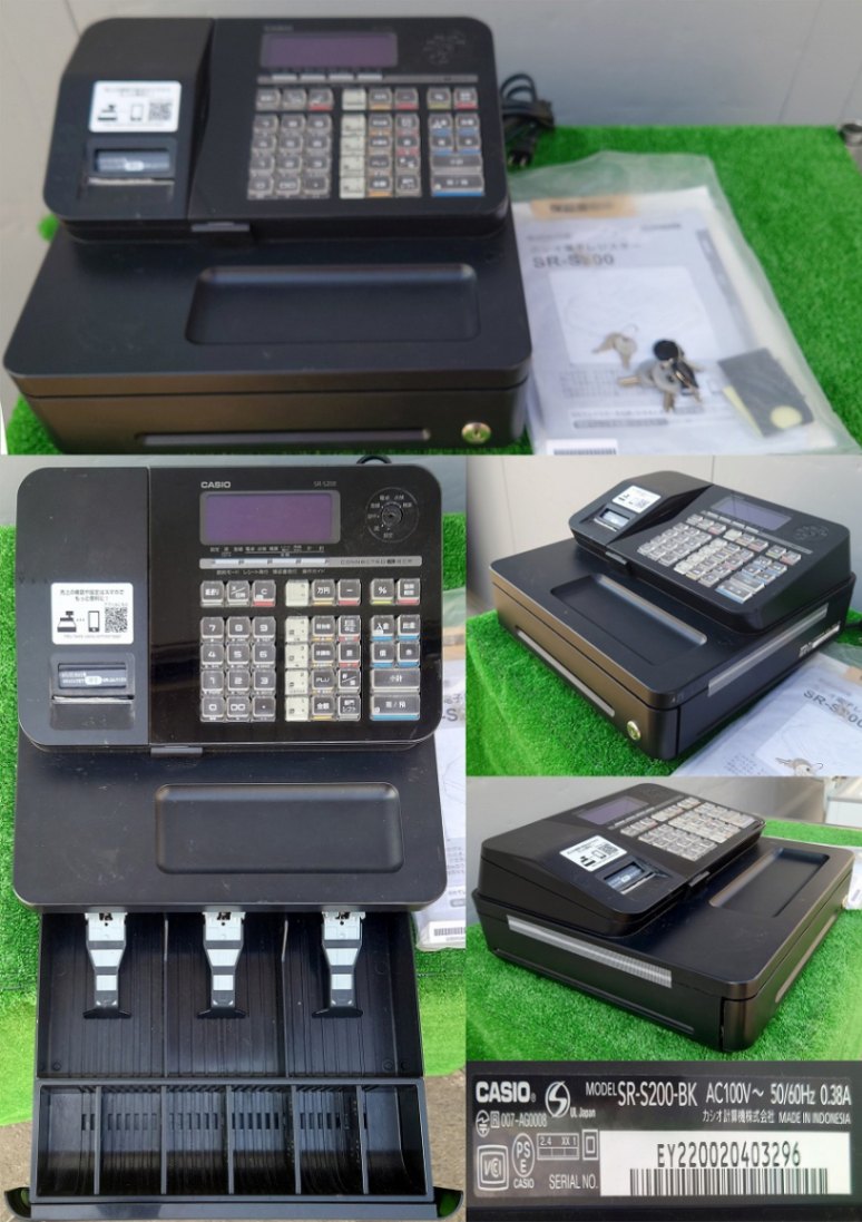 CASIO カシオ 電子レジスター SR-S200-BK ブラック レジ 鍵付