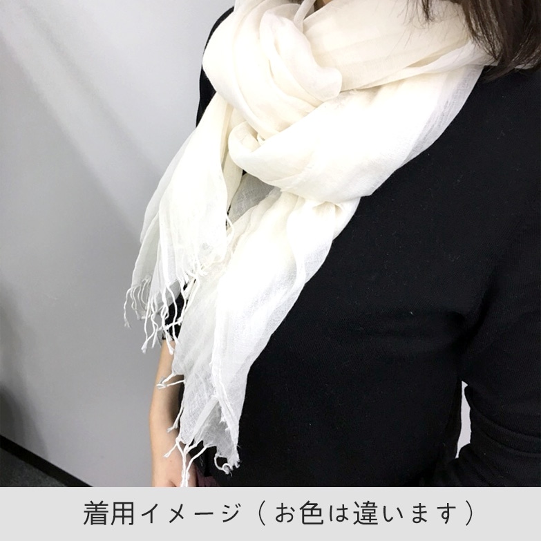 【在庫一掃セール】ガーゼストール　生成　綿100％　SILK DE KYOTOオリジナル