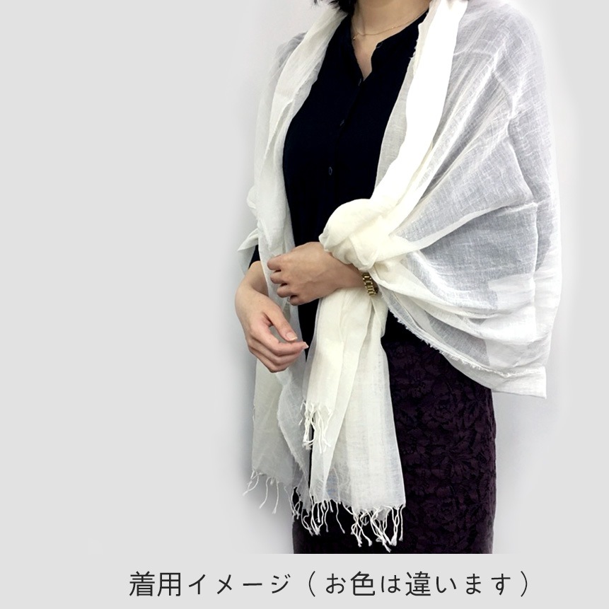 【在庫一掃セール】ガーゼストール　生成　綿100％　SILK DE KYOTOオリジナル