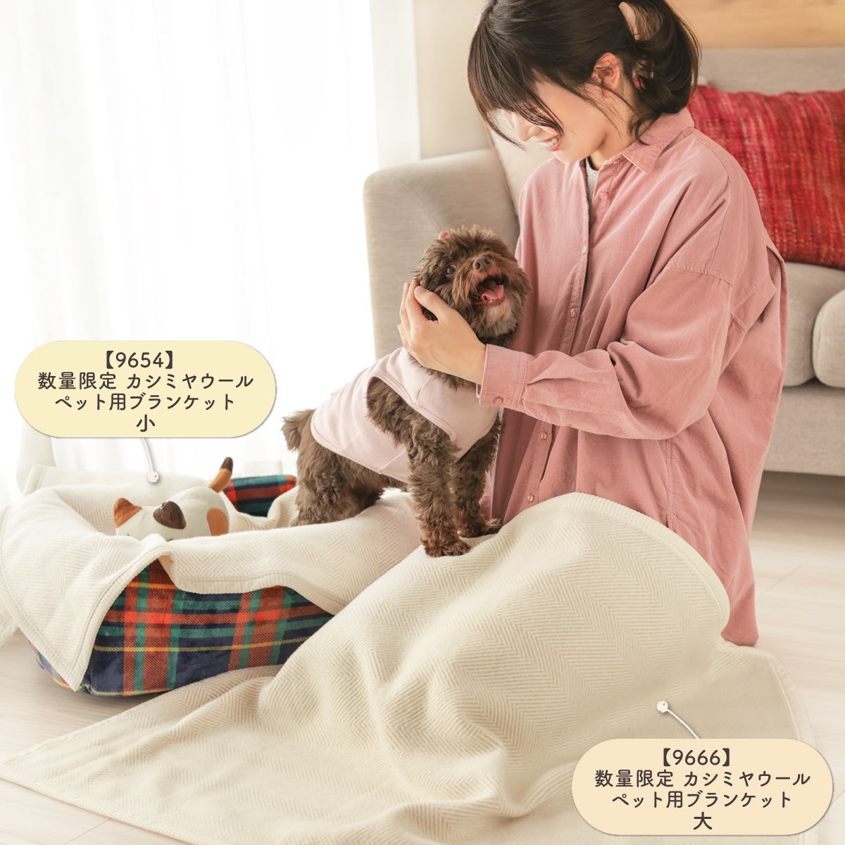 数量限定 カシミヤウール ペット用ブランケット 大 | すべての
