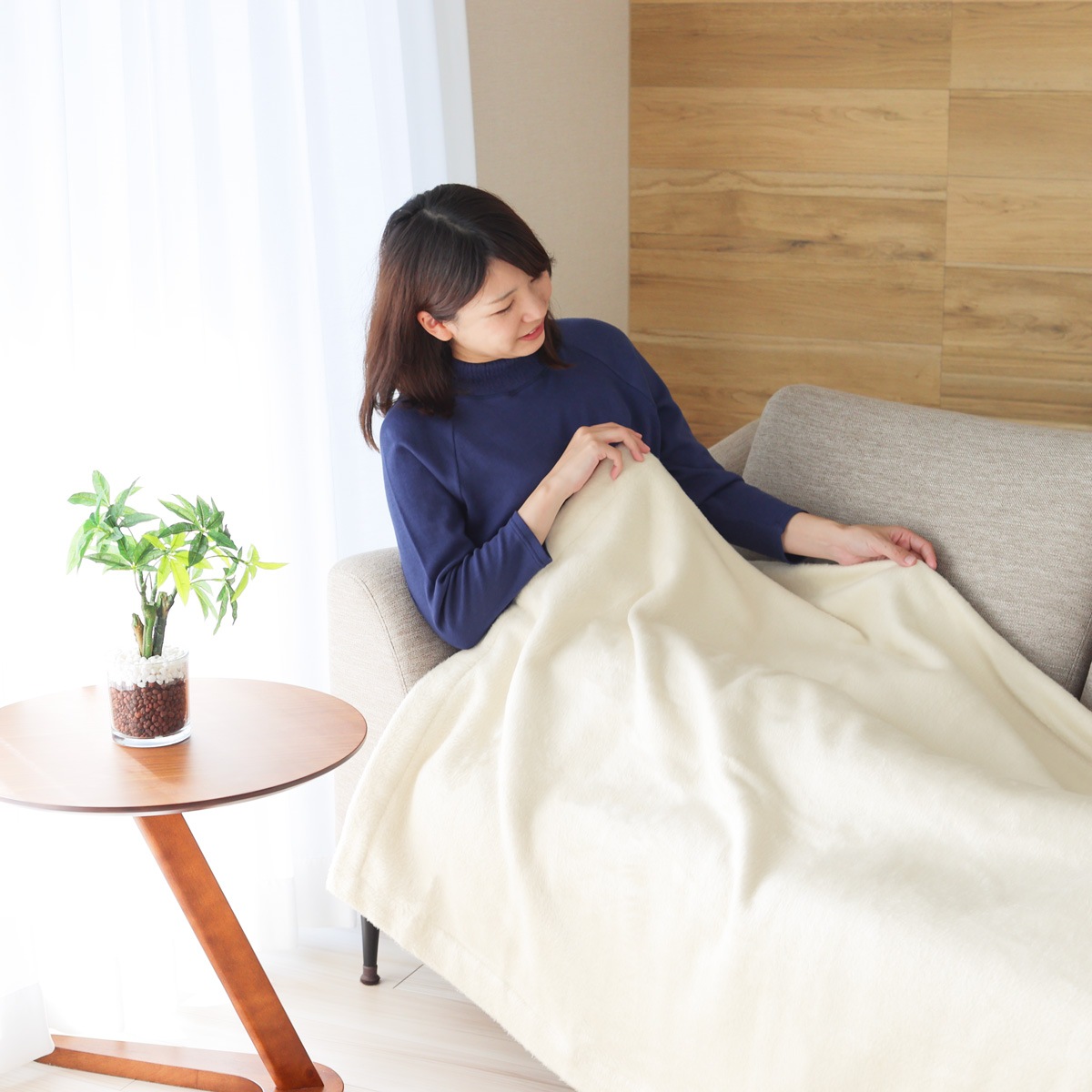 数量限定 絹コットンふんわり肌側シルク毛布（無地） | すべての商品