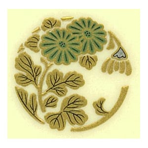 蒔絵シール1323 1寸花丸小菊 蒔絵シール 盛り上げ 花柄 ネットｄｅシマモト