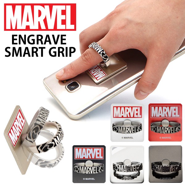 マーベル Marvel Engrave Smart Grip バンカーリング スマホリング ホールドリング リングホルダー スマホ 落下防止 リング おもしろ雑貨のシンシア プレゼント