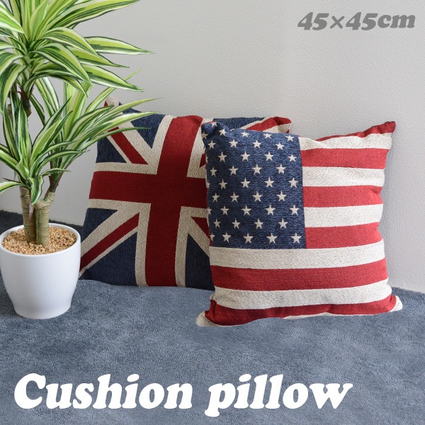 クッションピロー クッション アメリカ 国旗 イギリス スター 星 雑貨 45 45cm おしゃれ かわいい クッションカバー 大きい 枕 まくら インテリア