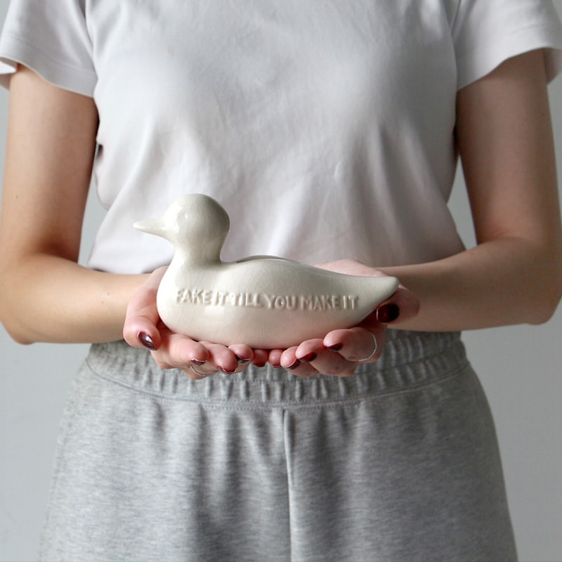 Crackle Decoy Bank / クラックル デコイ バンク 貯金箱 おしゃれ 陶器