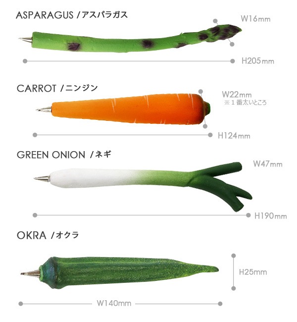 リアルな野菜ボールペン ベジーペン Veggie Pen リアルな野菜ボールペン ベジーペン Veggie Pen