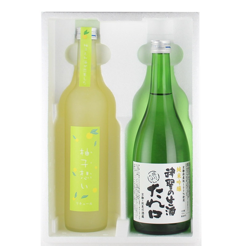 たれ口祝純米吟醸・柚子酒セット(720ml×1本 / 500ml×1本)【税送料込み】