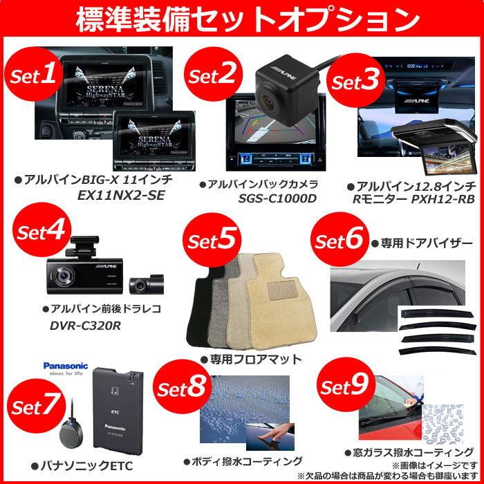 《 新車 ニッサン セレナ 4WD 1400 e-4ORCE ハイウェイスターV　》<br><br>☆こちらの新車にはアルパインBIG-X 11インチナビ・アルパイン12.8インチリアモニター・アルパイン前後監視ドラレコ・バックカメラ・ETC・フロアマット・ドアバイザー・ボディコーティング・窓ガラスコーティングが標準装備！