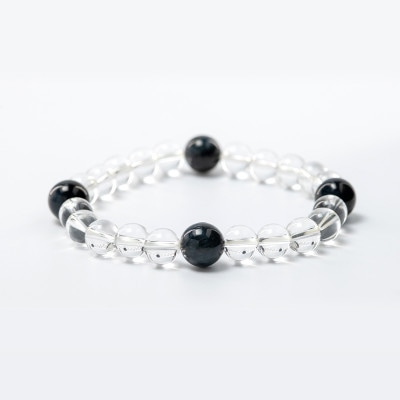 メンズ★MEN'S【ホークアイ】使用★就職成就パワーストーンブレスレット★白崎八幡宮手作りお守り★