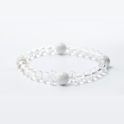 レディース★LADY'S【ハウライト】使用★身体健康パワーストーンブレスレット★白崎八幡宮手作りお守り★