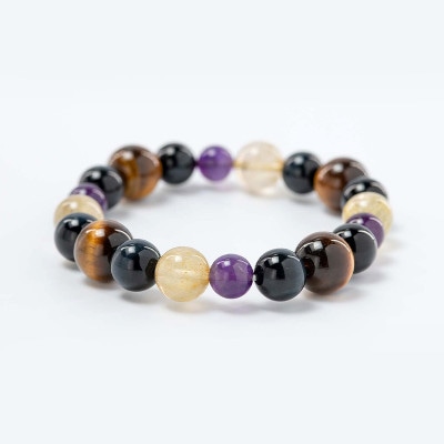 人生の悪酔いから身を守れ！２月の誕生石【アメジスト】ダーク系 高級ルチルクォーツ　神社で祈願済み