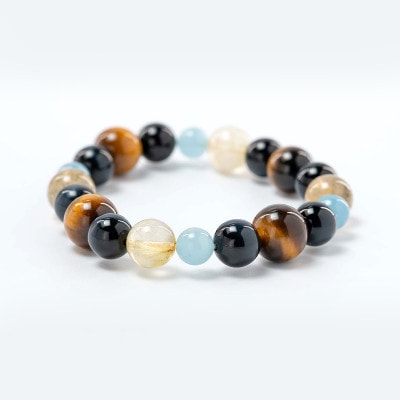 コミュニケーションをサポート！３月の誕生石【アクアマリン】ダーク系 高級ルチルクォーツ 神社で祈願済み