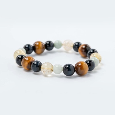 成功と繁栄を！５月の誕生石【翡翠(ヒスイ)】ダーク系 高級ルチルクォーツ　神社で祈願済み