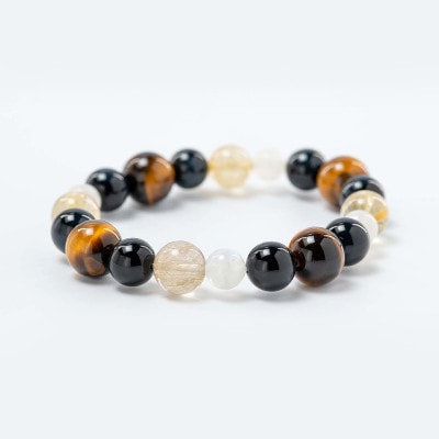 感受性よ高まれ！６月の誕生石【ムーンストーン】ダーク系 高級ルチルクォーツ　神社で祈願済み