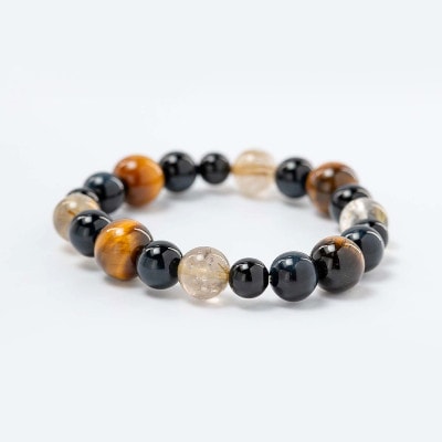 心に活力と勇気を！１０月の誕生石【トルマリン】ダーク系 高級ルチルクォーツ　神社で祈願済み