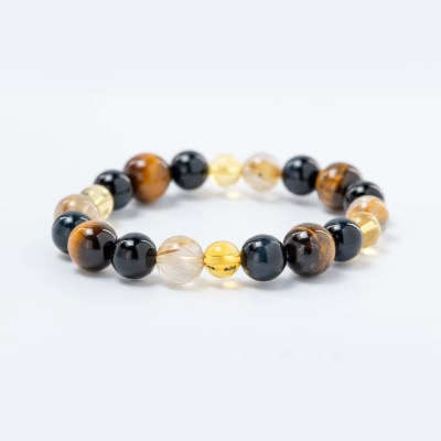 幸運と希望を！１１月の誕生石【シトリン】ダーク系 高級ルチルクォーツ　神社で祈願済み