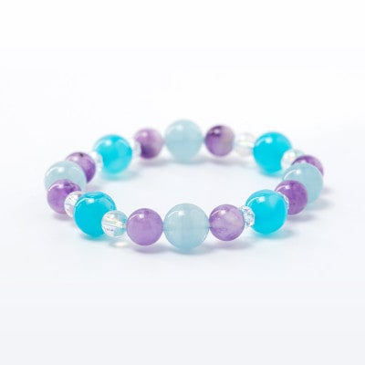 コミュニケーションをサポート！レディース【アクアマリン】３月の誕生石 ブレスレット ブルー系