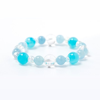 潜在能力を引き出せ！レディース【水晶】４月の誕生石 パワーストーンブレスレット ブルー系
