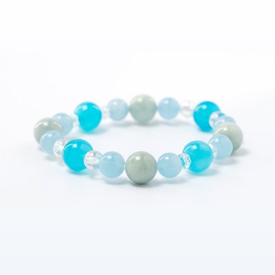 成功と繁栄を！レディース【翡翠 ジェイド】５月の誕生石 パワーストーンブレスレット ブルー系