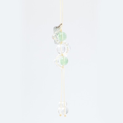 学業成就 パワーストーン三連ストラップ　神社で祈願・祓い清め済み　フローライト/学ぶことは大切なこと！