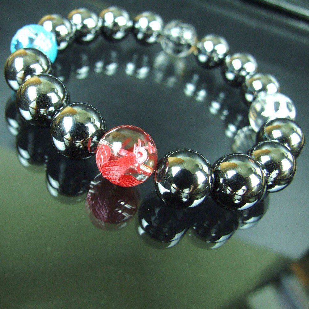 ブレスレット【ヘマタイト（磁気無し）】□メンズ□四神四色□｜白崎八幡宮