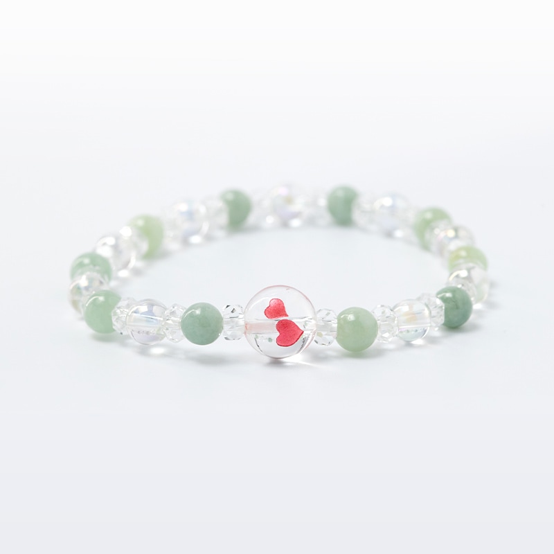 ダブルハートレディースブレスレットお守り ヒスイ｜白崎八幡宮