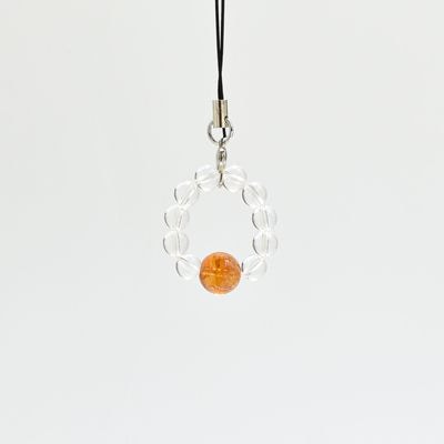 【シトリン】　１１月の誕生石　輪形パワーストーンストラップお守り/誕生日プレゼント