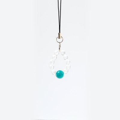 【ターコイズ】　１２月の誕生石　輪形ストラップお守り/パワーストーン/誕生日/プレゼント/神社で祈願済み