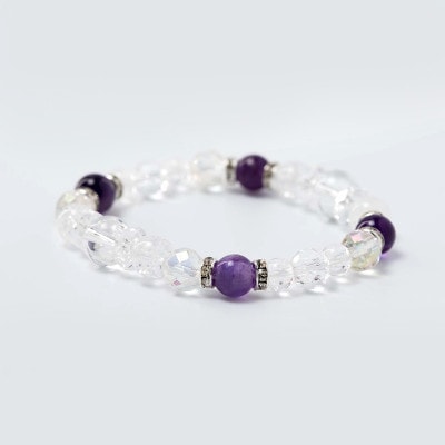 ２月（如月）の誕生石 アメジスト パワーストーンブレスレットお守り 神社で祈願済み